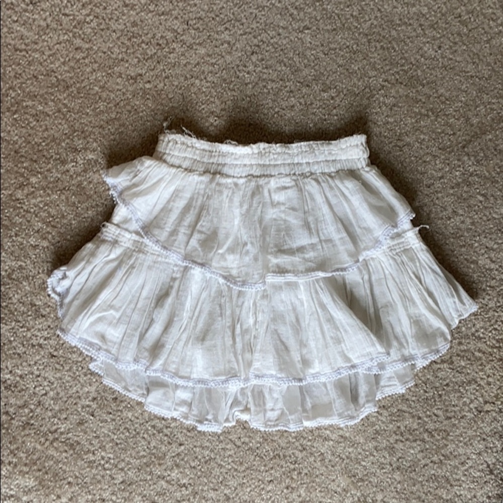 SOLD Loveshackfancy white mini skirt 0